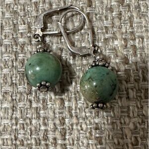 silver turquoise drop earrings